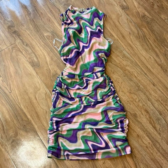 Multicolor Abstract Pattern Dress - Picture 1 of 3